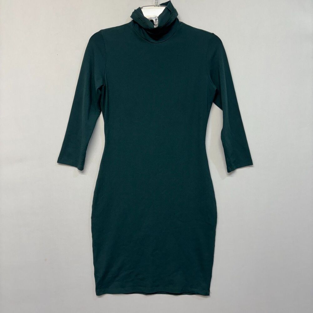 Susana Monaco Women Turtleneck Dress Size Small Dark Green Office Work B383 -20